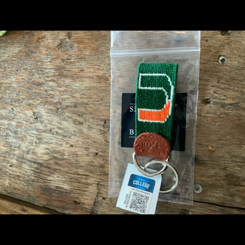 Smathers & Branson Needlepoint University of Miami Keychain